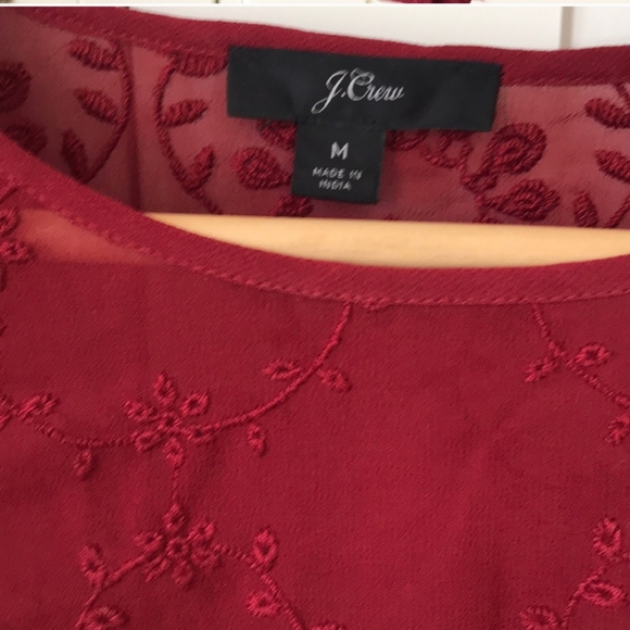J CREW | Sheer Embroidered Button Shoulder Blouse - Picture 8 of 8